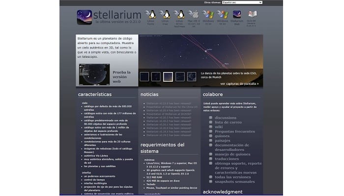 Stellarium sitio oficial