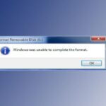 error "Windows no pudo completar el formato"