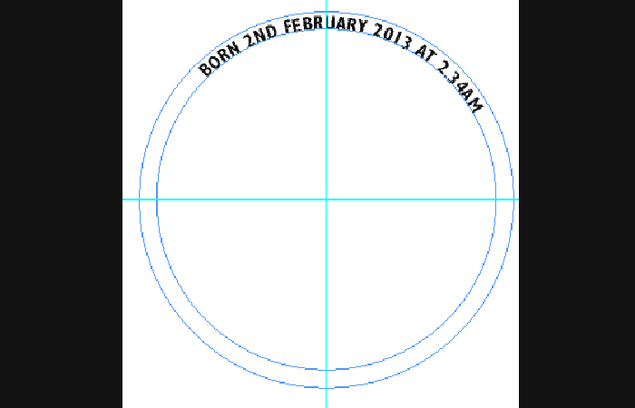 círculo seleccionado (cuadro azul alrededor del círculo)