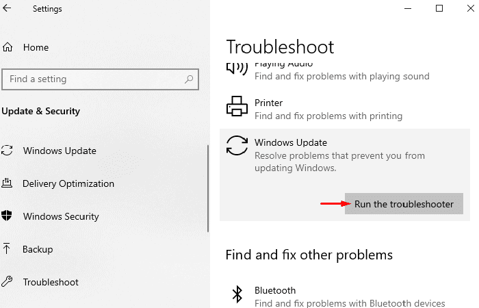 Solucionador de problemas de Windows Update