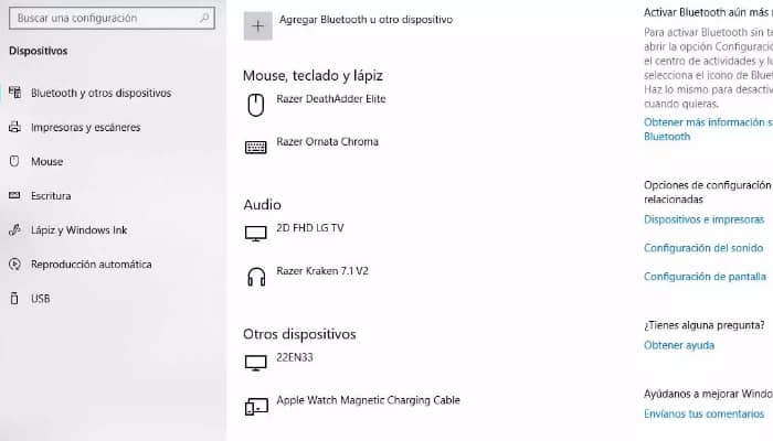 Añadir o quitar dispositivos Bluetooth en Windows 10