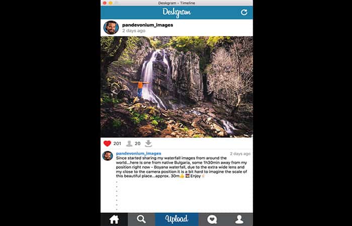Deskgram (imagen) La versión gratuita de Deskgram es una alternativa a Instagram Web.