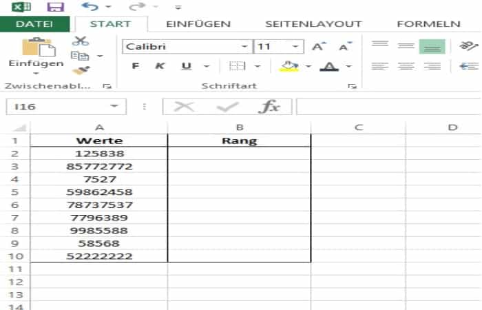 Tabla de clasificación de Excel.