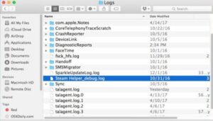 Borrar archivos de registro en MAC