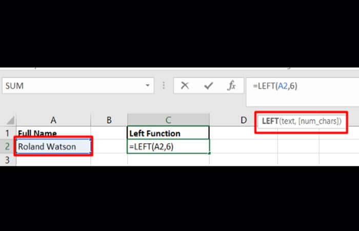 Izquierda y derecha en Excel