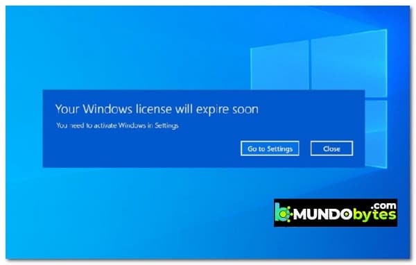 la licencia de Windows caducará pronto