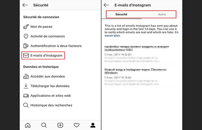 Cómo verificar en la aplicación si el correo electrónico que recibió de Instagram es genuino