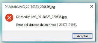 Error Del Sistema De Archivos -2147163893