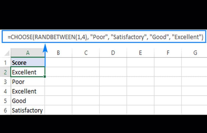 Fórmula Elegir en Excel 