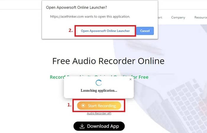AceThinker Online Audio Recorder