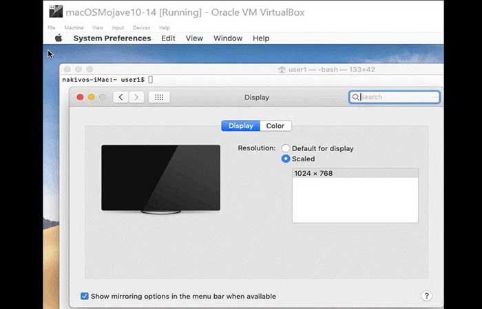 VirtualBox en pantalla completa