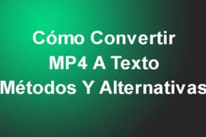Cómo Convertir MP4 A Texto – Métodos Y Alternativas