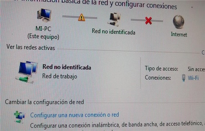 Red No Identificada En Windows 10