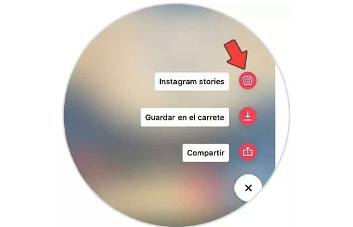 debes seleccionar "Historias de Instagram"