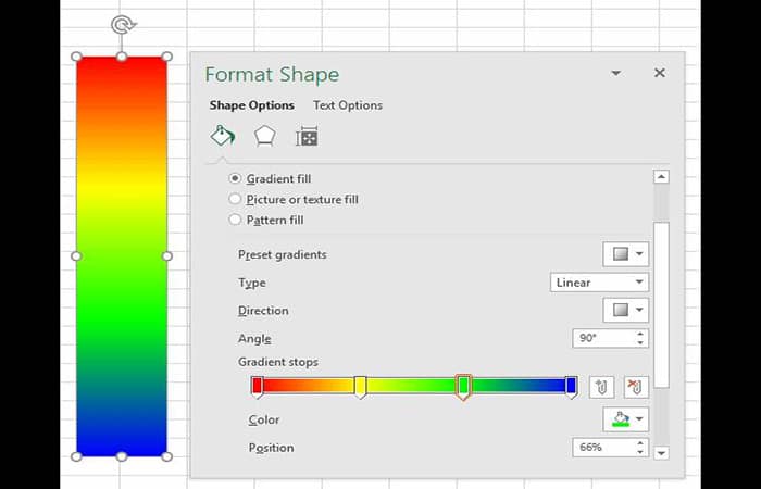 Crear un gráfico vectorial coloreado en Excel