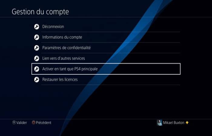 Cambiar una cuenta a principal en PS4