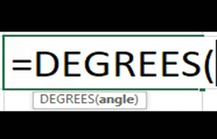 Función de grados en Excel