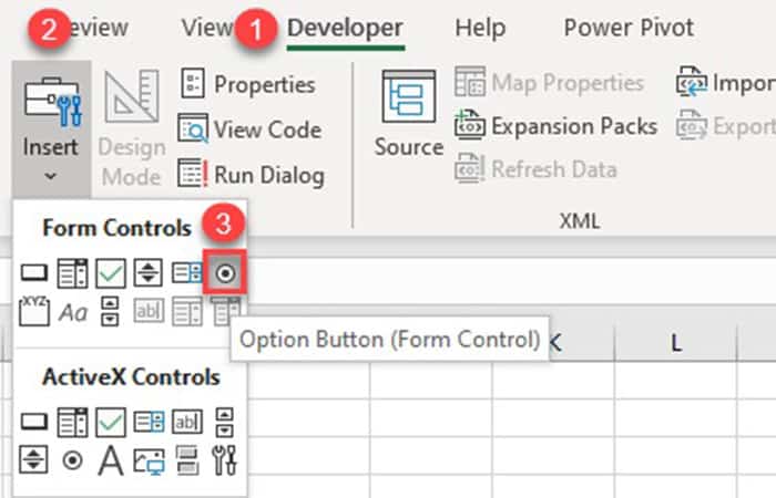 Agregar un botón de opción en Excel