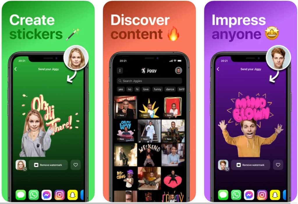 Jiggy full body swap deep fake app to create videos and GIFs.