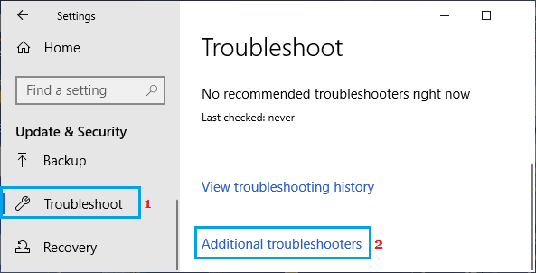 Open Additional Troubleshooters on Windows PC