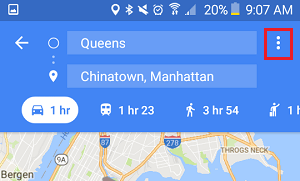 3-dots Menu Icon in Google Maps