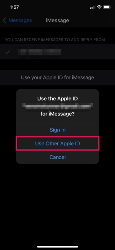 Cómo cambiar el ID de Apple para iMessage en el iPhone y el iPad