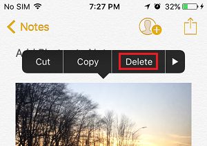 Delete Photos From Notes on Mac