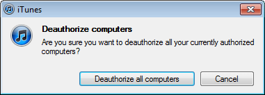 Deauthorize All Computers Popup