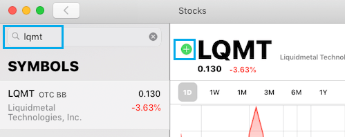 Search For and Add Stocks to Watchlist in Stocks App For Mac