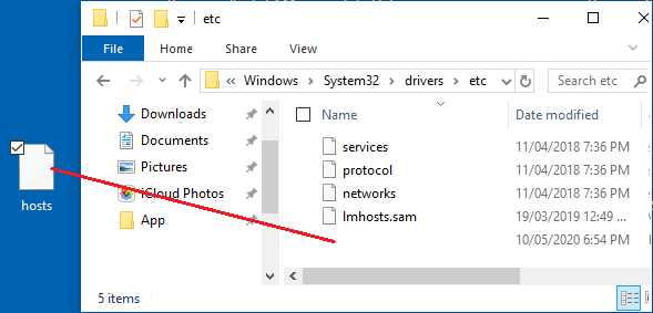 Copy Hosts File to etc Folder