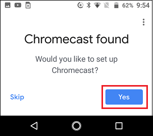 Chromecast Located in Google Home App