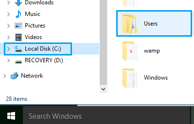 Open Users Folder on Windows Computer