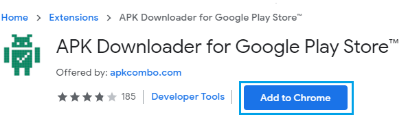 Add APK Downloader for Google Play Store to Chrome