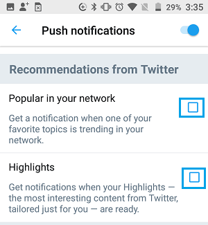 Disable Twitter Highlights and Popular in Your Network Notifications