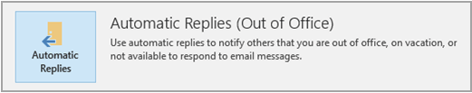 Out of Office Automatic Reply Option in Outlook