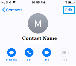 Edit Contact On iPhone