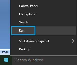 Open Run Command in Windows
