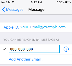 Phone Number For iMessages