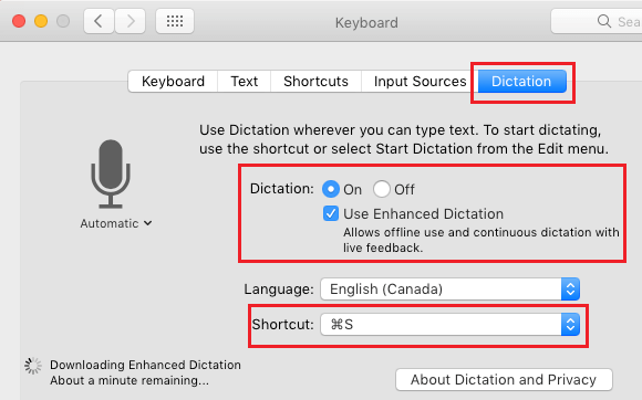 Enable Enhanced Dictation Mode on Mac