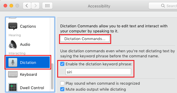 Enable Dictation Keyword Phrase on Mac