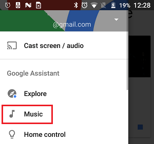 Music Option in Google Home App