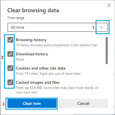 Clear Microsoft Edge Browsing Data
