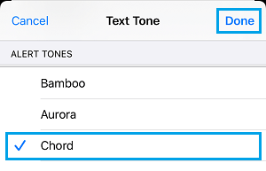 Set Message Alert Tone on iPhone