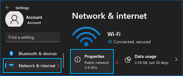 Open WiFi Network Properties on Windows PC