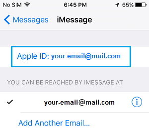 You can be Reached By iMessage At Email Address on iPhone