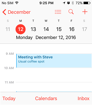 Event Name in iPhone Calendar App