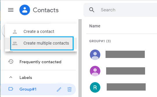 Create Multiple Gmail Contacts 