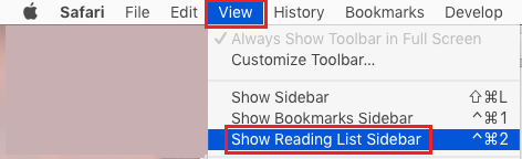 Show Reading List Sidebar in Safari Browser on Mac