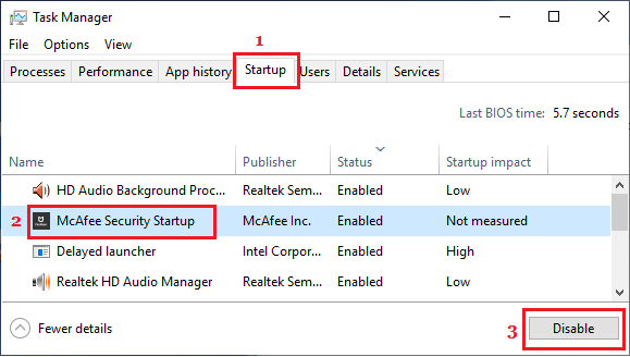 Stop App From Opening At Startup in Task Manager