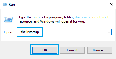 Ejecutar el comando shell en Windows 10